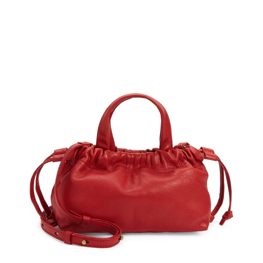 Madewell Crossbody Bag Mini The Piazza Leather Cinch Scarlet Red
